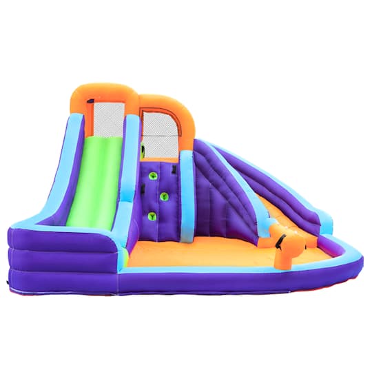 Salus Double Slide Water Park with Climbing Wall &#x26; Water Cannon